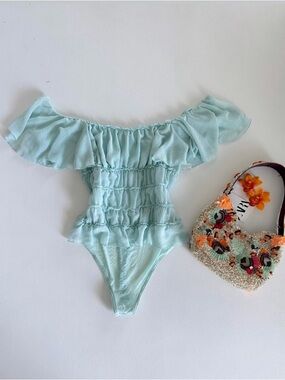 Free people bodysuit turquesa